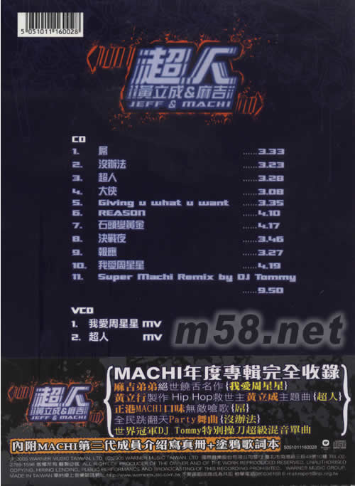 超人(預購專屬限量版)專輯背面圖片