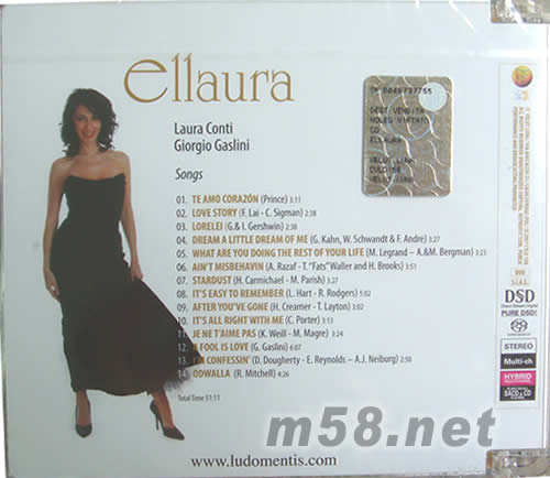 ELLAURA 女聲與鋼琴 SACD專輯背面圖片