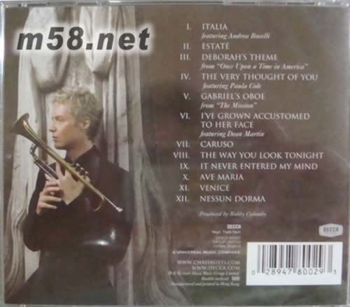 ITALIA(爵士小號手)(古典愛好者必備)專輯背面圖片