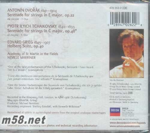 德沃夏克 柴可夫斯基的弦樂(lè)小夜曲專(zhuān)輯背面圖片