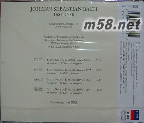 ORCHESTRAL SUITES 1-4(古典愛好者必備)專輯背面圖片