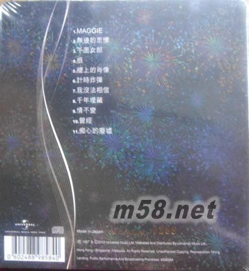 墻上的肖像 25周年 24K GOLD 黑色封面專輯背面圖片