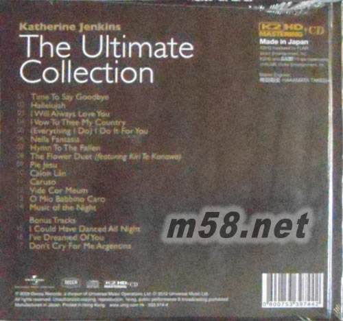 The Ultimate Collection粉紅裙子封面(環(huán)球K2HD)專輯背面圖片