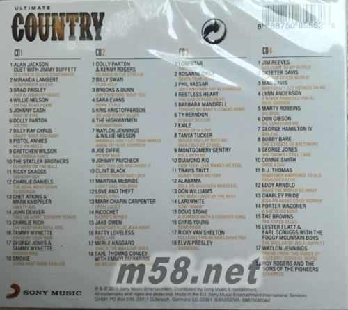 Ultimate...Country終極鄉村(4CD套裝歐版)專輯背面圖片