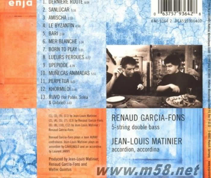 Fuera專輯背面圖片