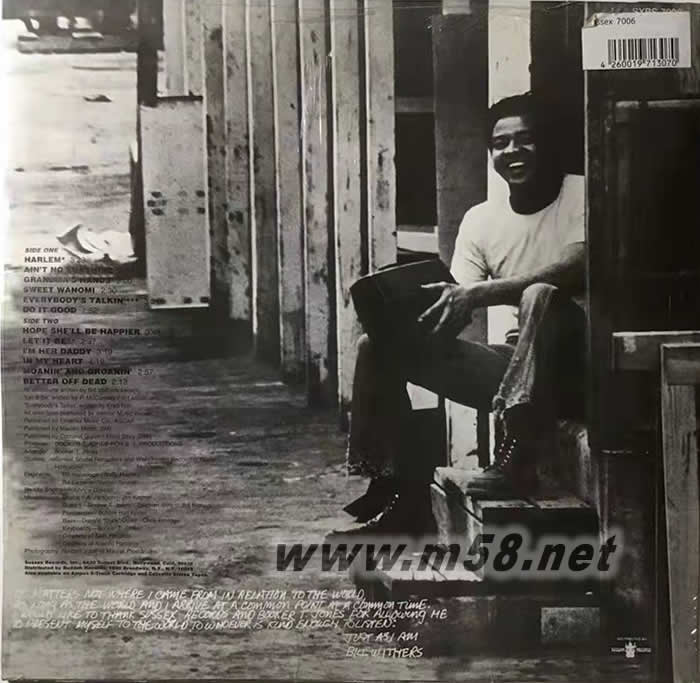 Bill Withers JUST ASIAM 180g 33RPM LP 黑膠專輯背面圖片