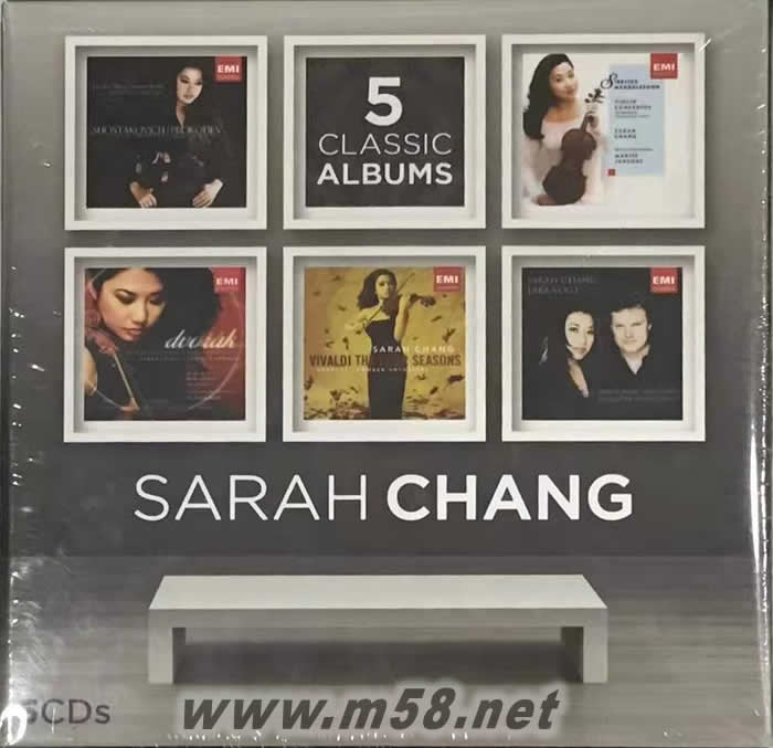 Classic Albums - Sarah Chang小提琴張莎拉經(jīng)典超值限量盒 5CD專輯正面圖片