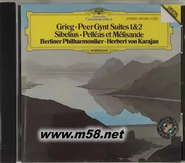 卡拉揚指揮 格里格:皮爾金組曲,西貝柳斯:佩里亞斯與梅麗桑德 Grieg: Peer Gynt Suites 1 & 2, Op. 46 & 55 / Sibelius: Pelleas et Melisande, Op. 46 CD專輯正面圖片