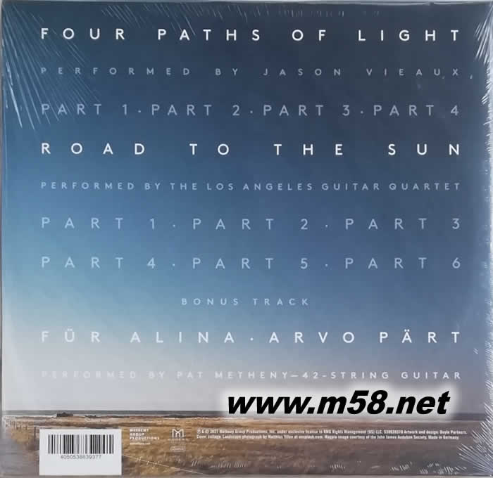 ROAD TO THE SUN 太陽之路 爵士吉它四重奏 180g 33RPM LP 黑膠專輯背面圖片