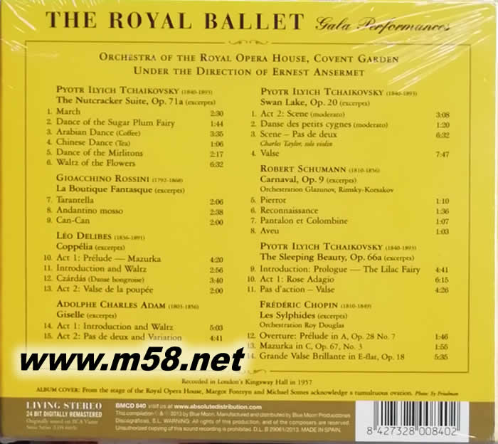 ERNEST ANSERMET THE ROYAL BALLET (皇家芭蕾)專輯背面圖片