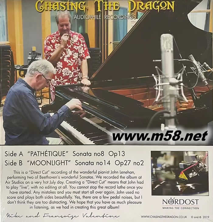 貝多芬PATHETIQUE AND MOONLIGHT 悲情與月光鋼琴 追龍直刻黑膠專輯背面圖片