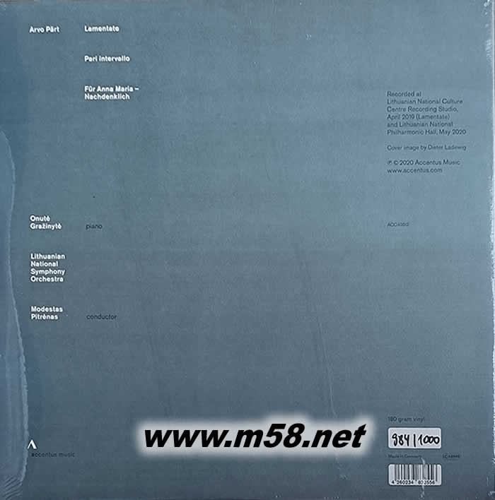 Lamentate 哀歌 黑膠專輯背面圖片