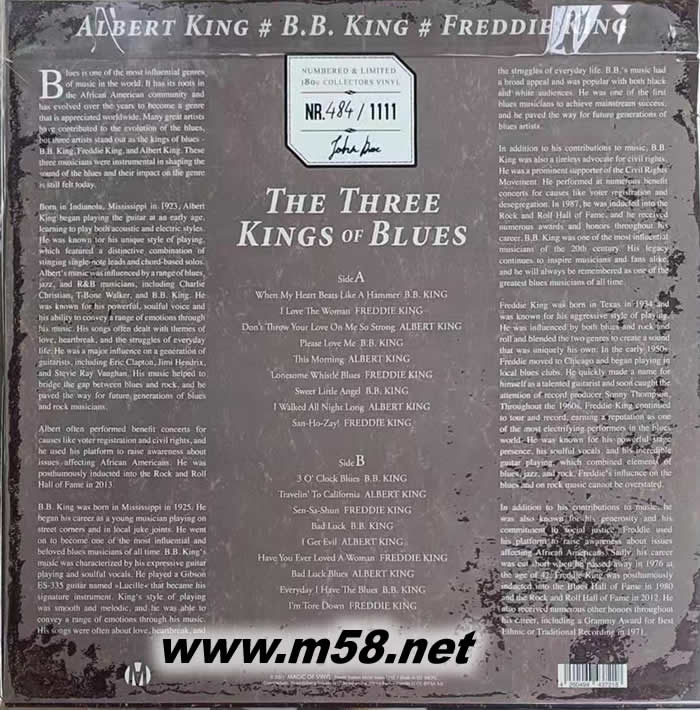 THE THREE KINGS OF BLUES 黑膠 灰色膠 限量版專輯背面圖片